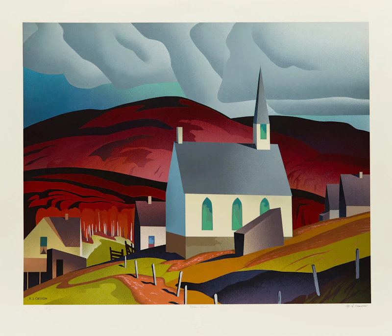 Alfred Joseph Casson, White Pine; Above La Cloche; Northern Church, three colour serigraphs - view 8