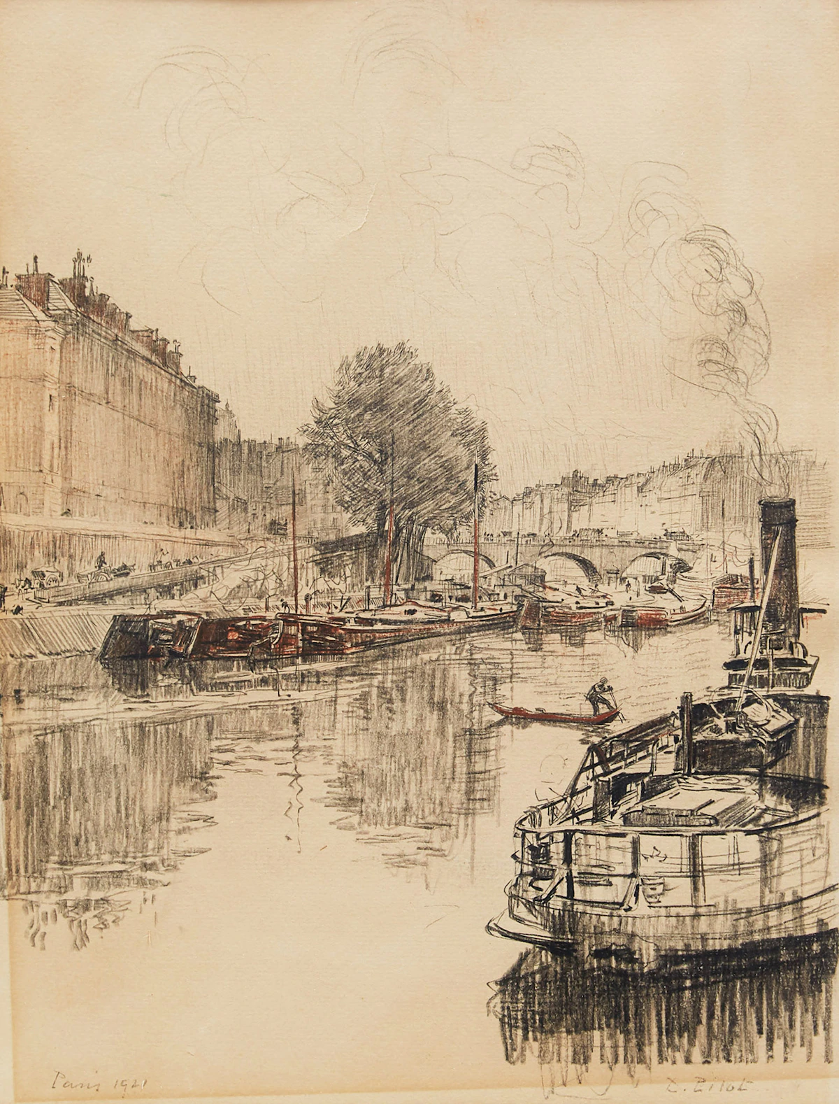 Robert Wakeham Pilot, Paris, pencil, 1921