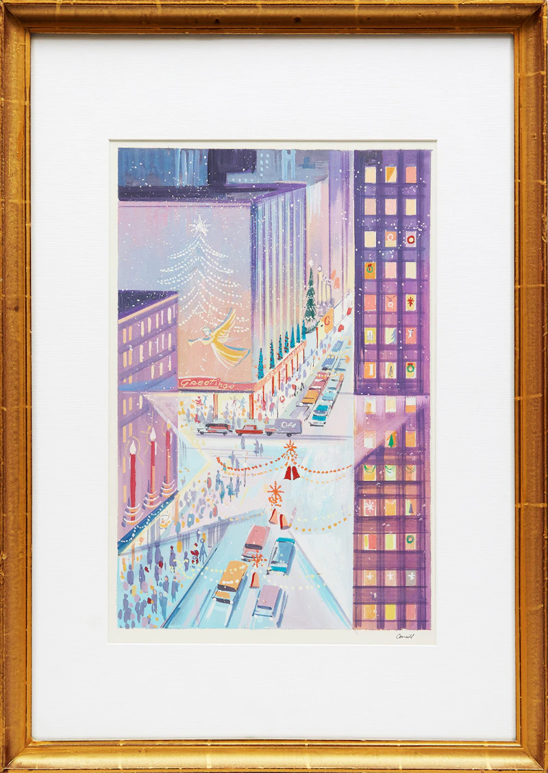 Walter Coucill, Hallmark Christmas Card Illustration #2, tempera, circa 1970 - view 2
