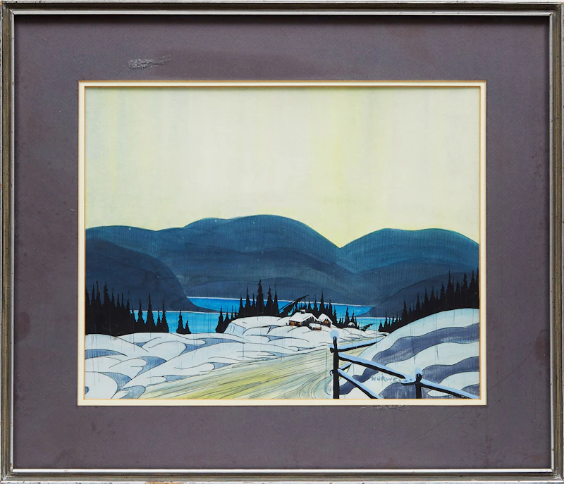 Graham Noble Norwell, Winter, Laurentians, watercolour - view 2