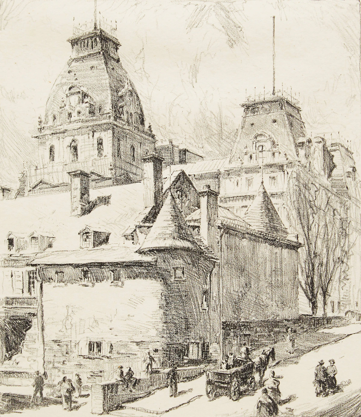 Herbert Raine, Chateau de Ramezay, Montreal, PQ, lithograph