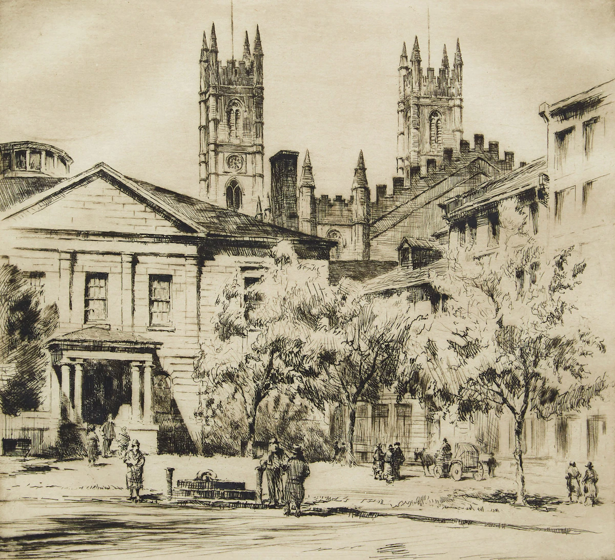 Herbert Raine, Notre Dame, Montreal, PQ, etching
