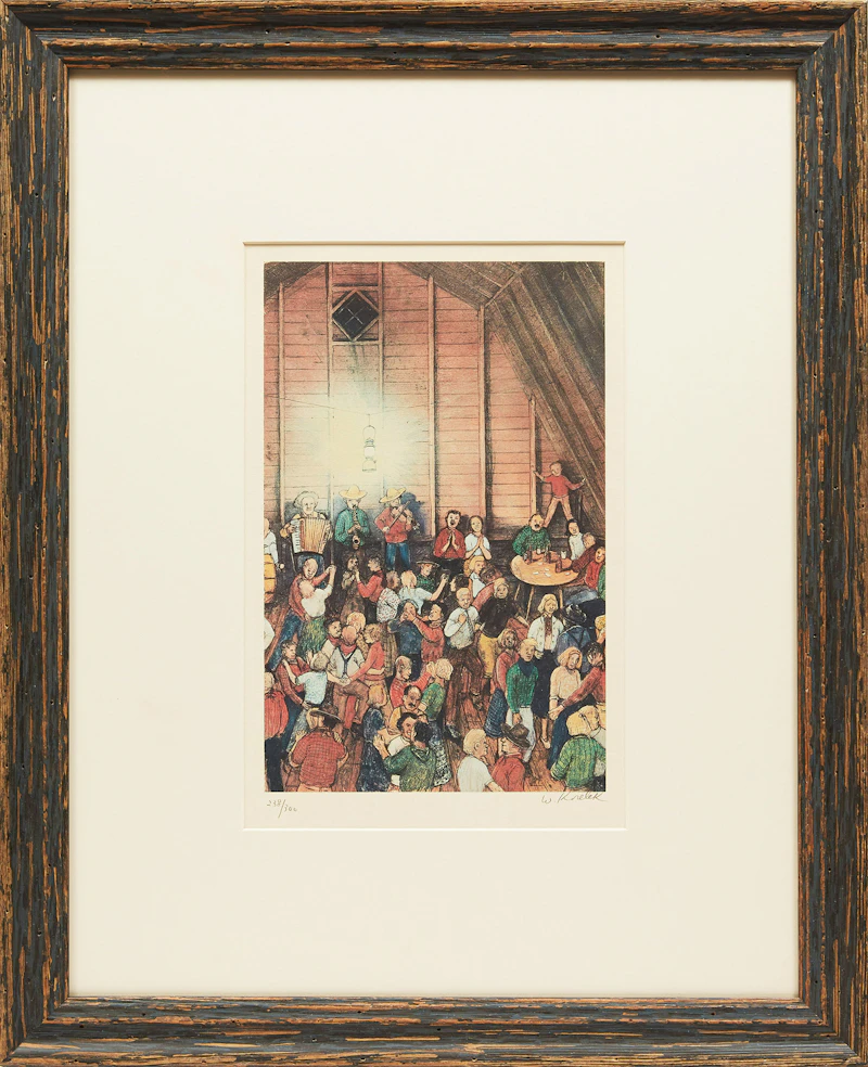 William Kurelek, The Barn Dance, colour lithograph - view 2