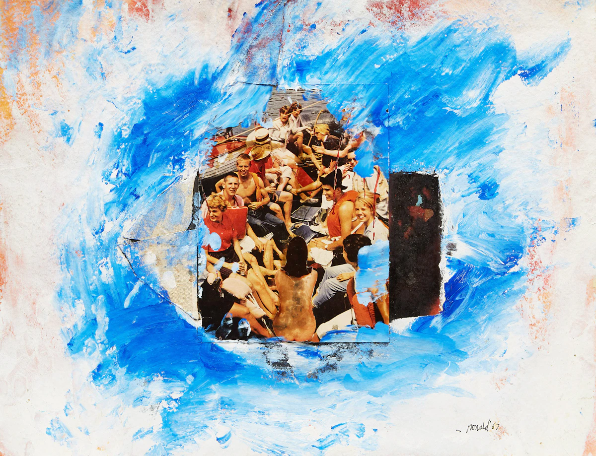 William Ronald, Untitled (1957), acrylic and collage on paper, 1957