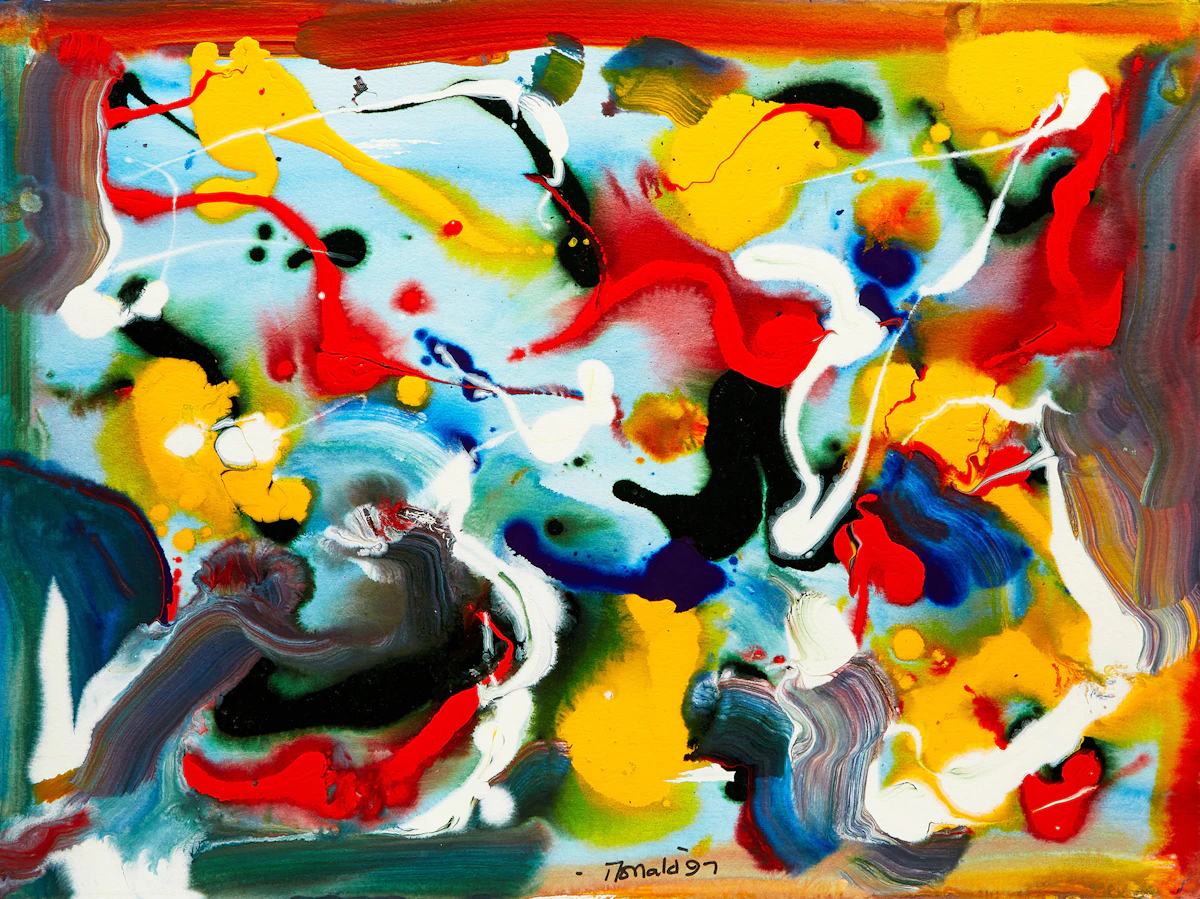 William Ronald, Montreal Breakdown, mixed media on paper, 1997