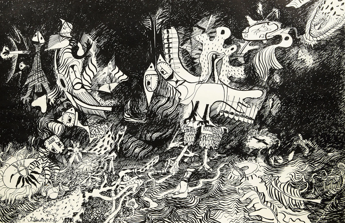 Jack Leonard Shadbolt, Bird of the Myth; Winter Birds, two lithographs, 1990