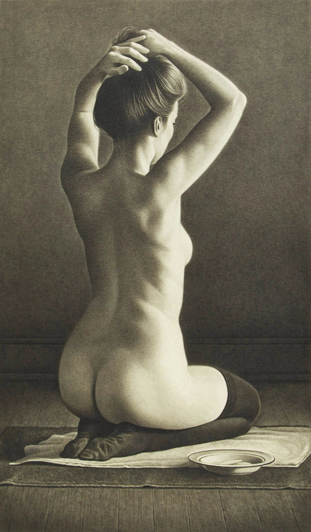 Michael Thompson, The Bath, pencil drawing, 1985