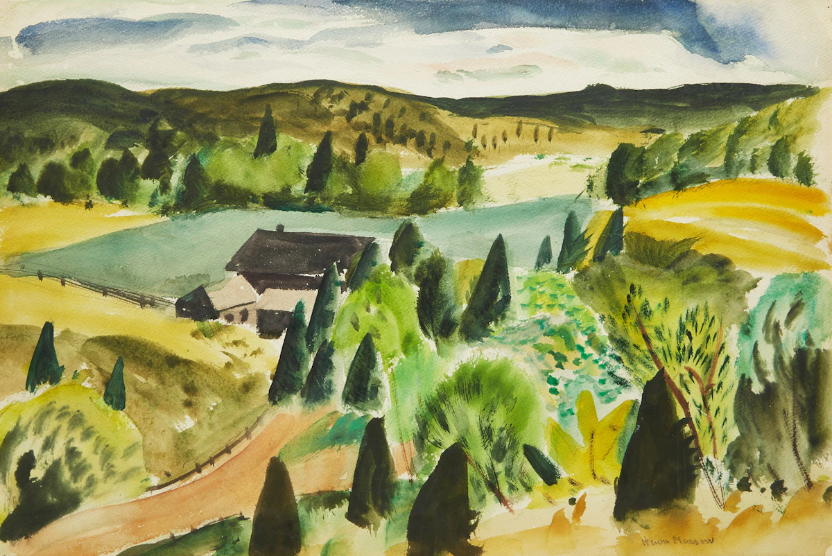 Henri Leopold Masson, Paysage Vert, Masham, watercolour
