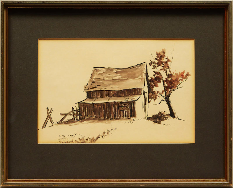 James Keirstead, House; Barn, ink and wash - view 5
