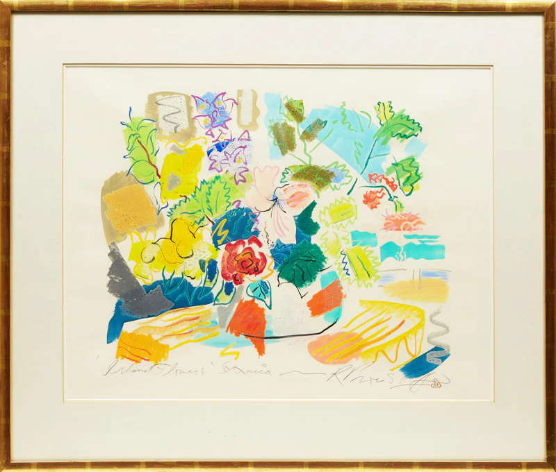 Rod Prouse, Island Flowers, St. Lucia, pastel and watercolour, 1978 - view 2