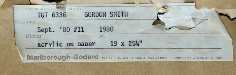 Gordon Appelbe Smith, September ‘80 #11, acrylic on paper, 1980 - view 3