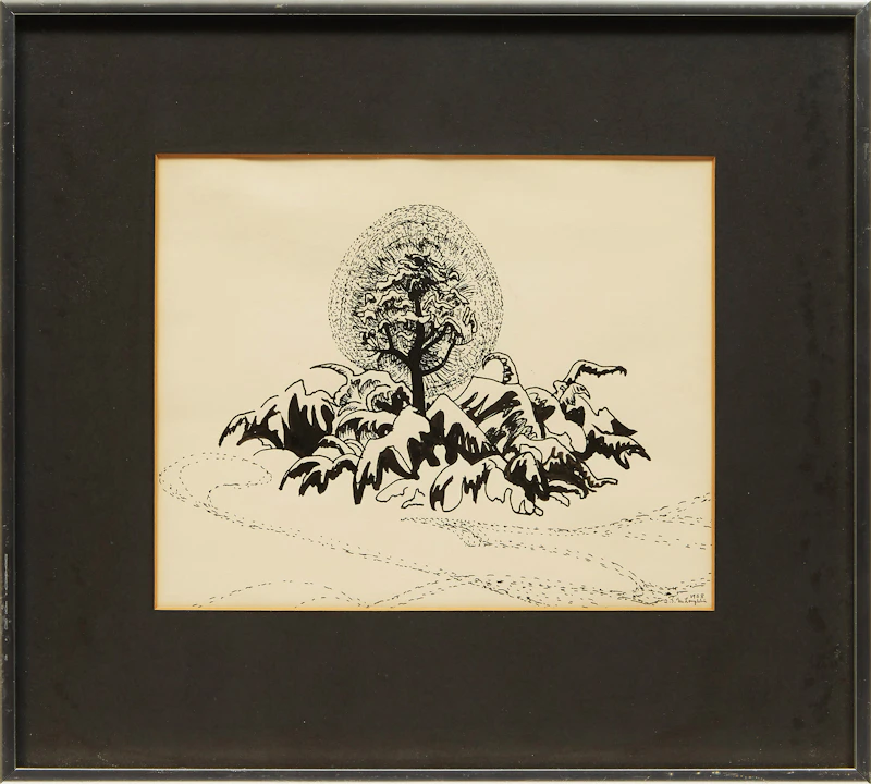 Isabel McLaughlin, Untitled (Tree of Life), ink on paper, 1958 - view 2