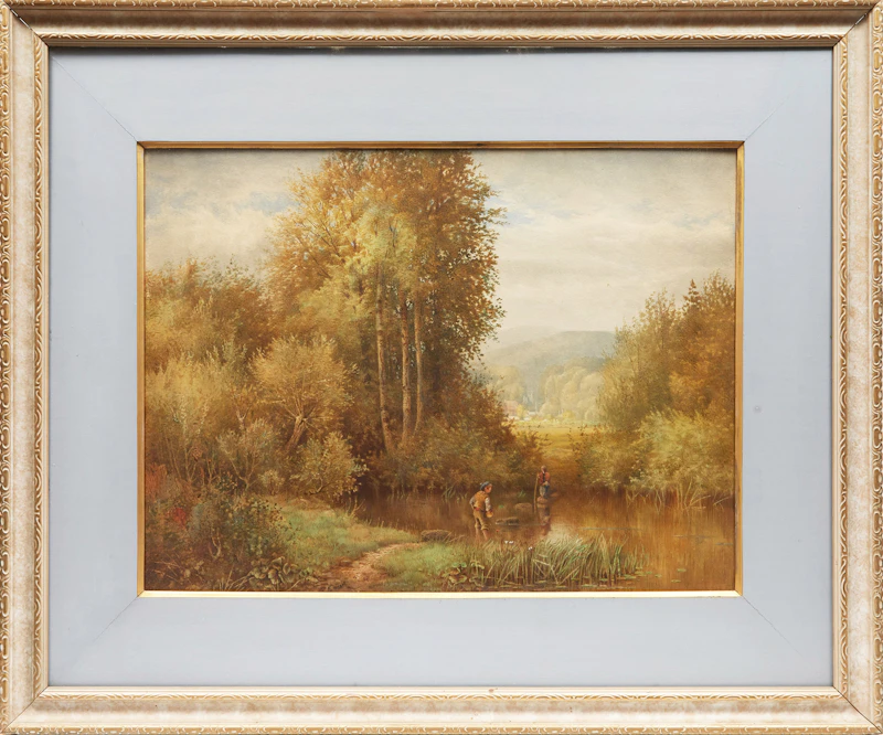 Aaron Allan Edson, Crossing the Stream, watercolour on paper - view 2