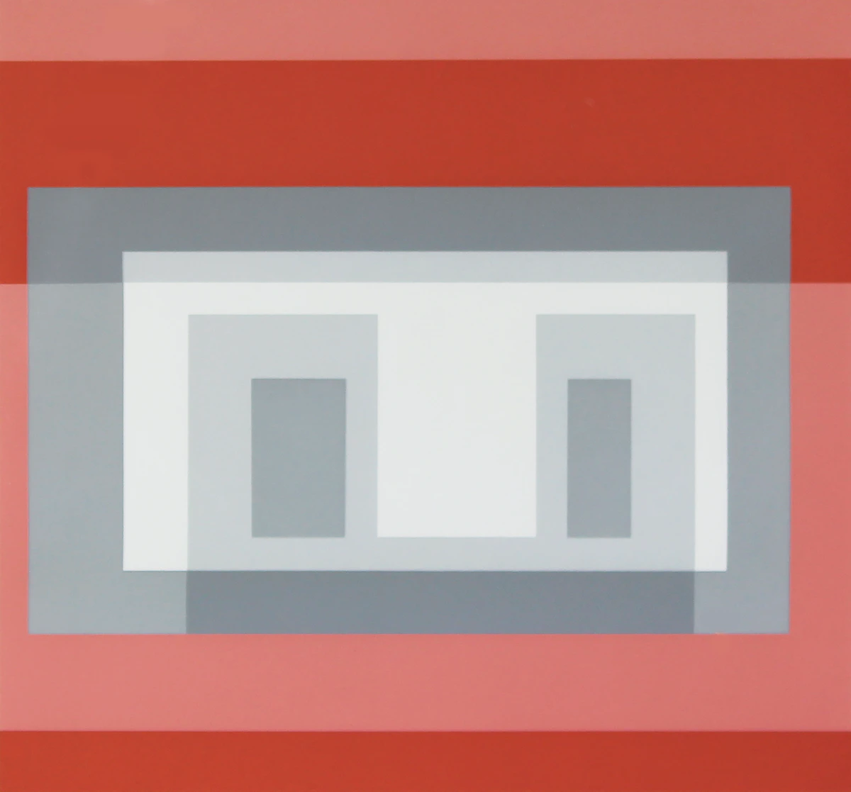 Josef Albers, Untitled (Variants VI, Greys and Reds), colour silkscreen