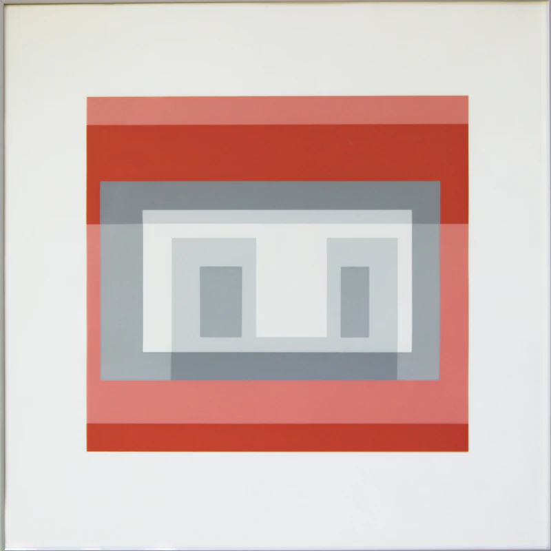 Josef Albers, Untitled (Variants VI, Greys and Reds), colour silkscreen - view 2