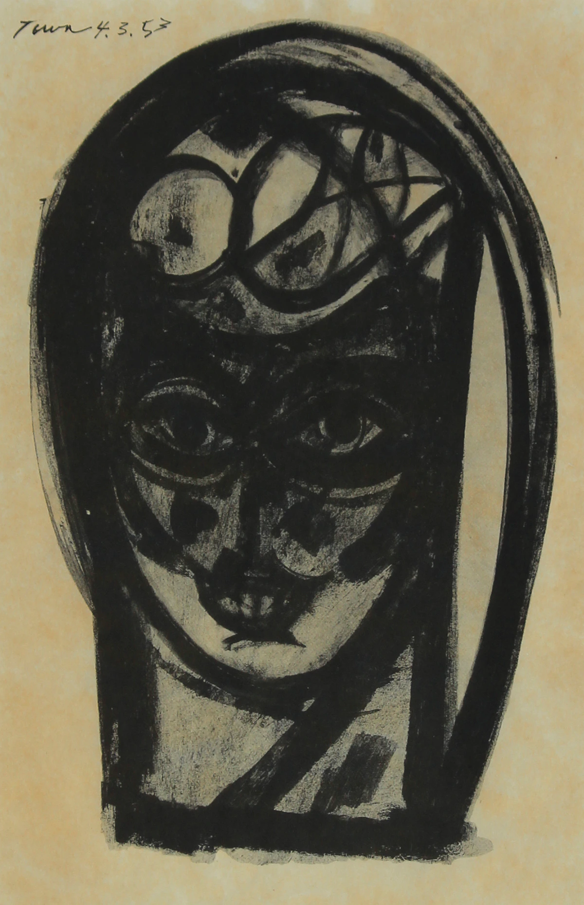 Harold Barling Town, Design for Menue, lithograph, 1957