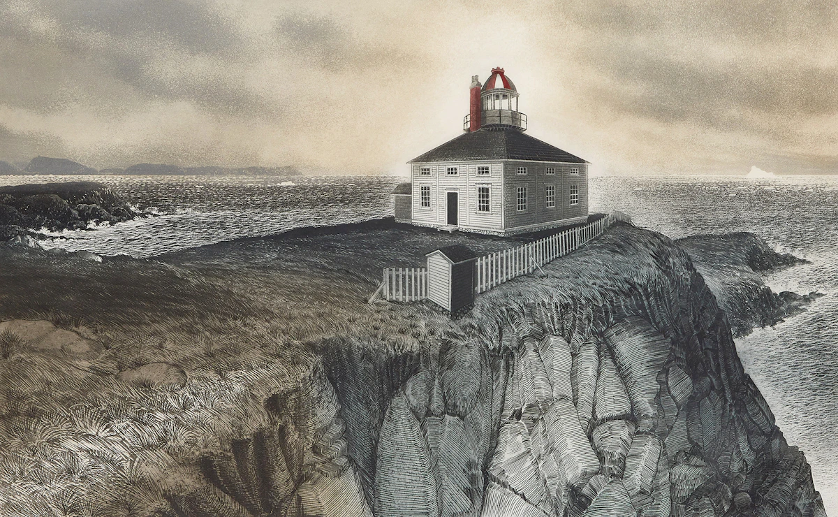 David Lloyd Blackwood, Cape Spear, Newfoundland, colour etching and aquatint