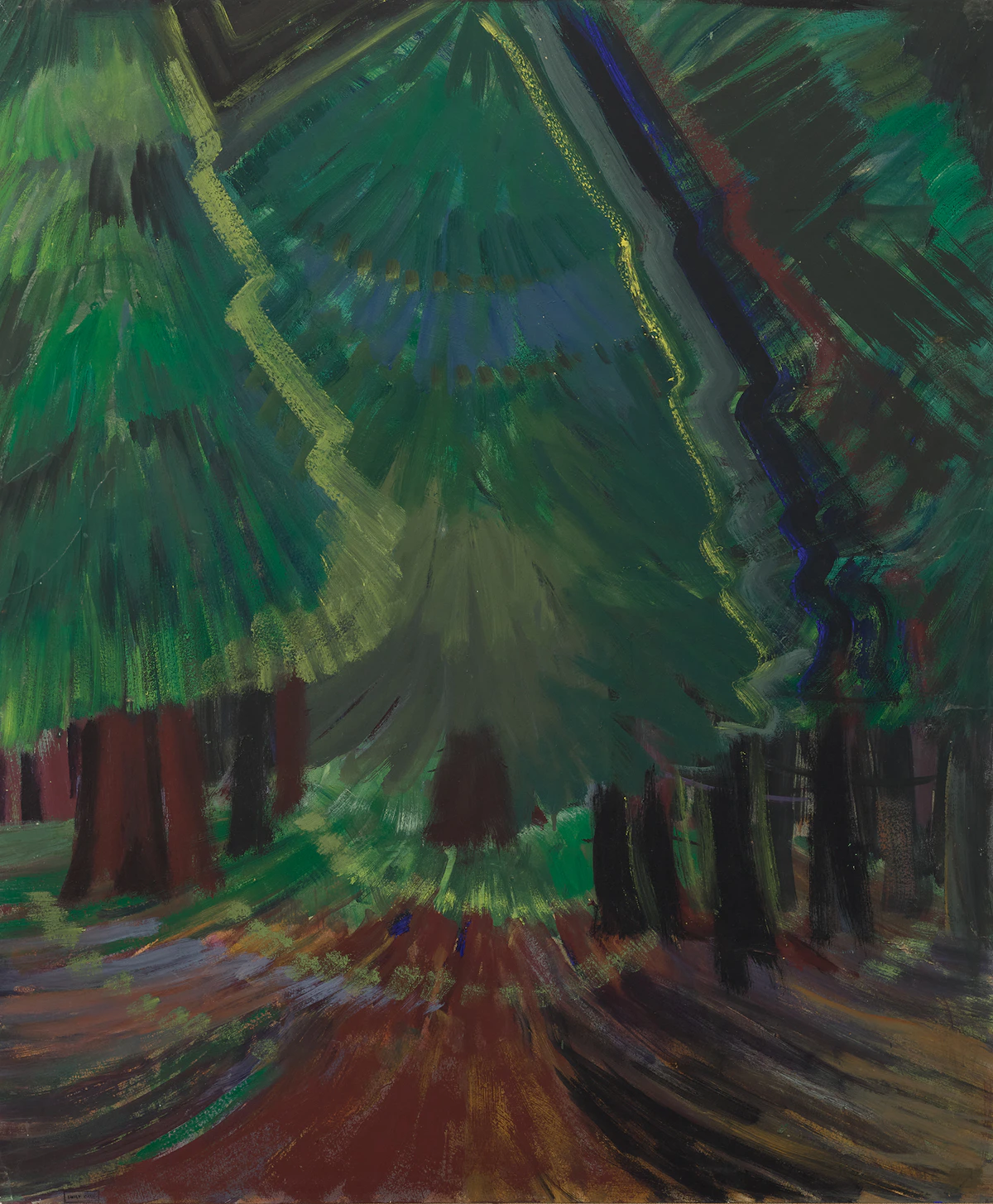 Emily Carr, Forest Glade (Dark Glade), oil on paper on board, circa 1935