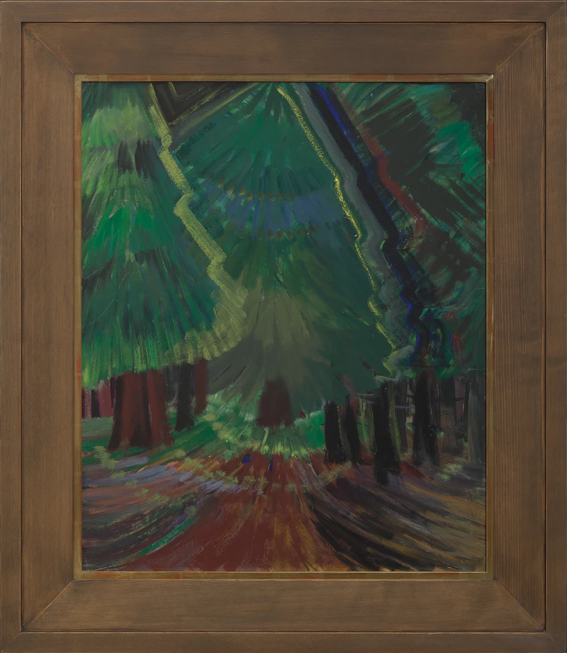 Emily Carr, Forest Glade (Dark Glade), oil on paper on board, circa 1935 - view 2