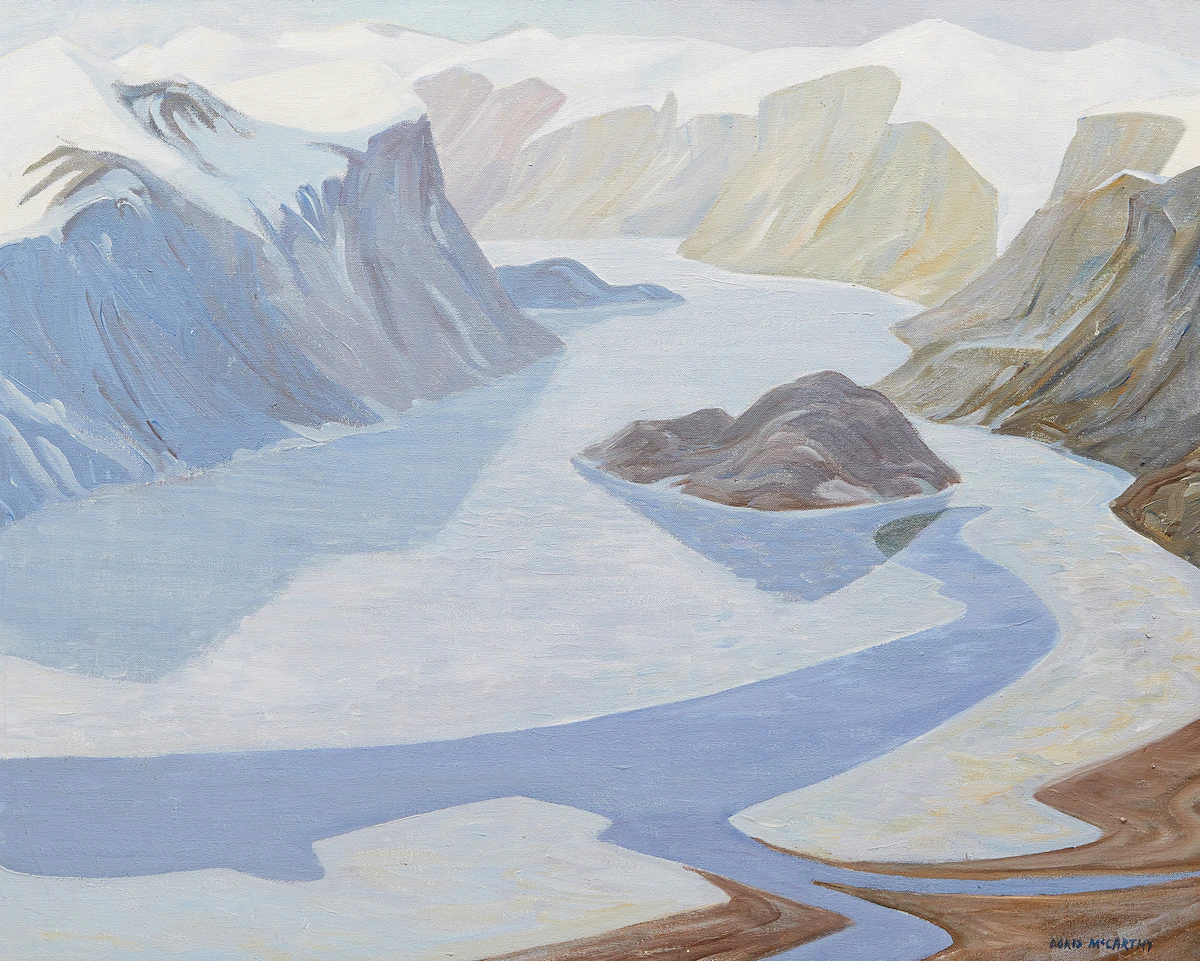 Doris Jean McCarthy, Pangnirtung, acrylic on canvas, 1973