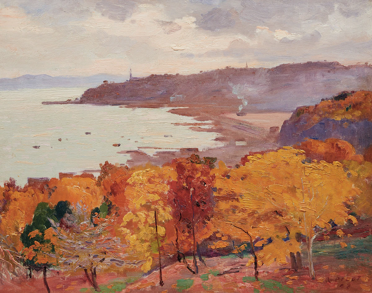 Robert Wakeham Pilot, Sillery from the Battlefields, Quebec, oil on canvas, 1948