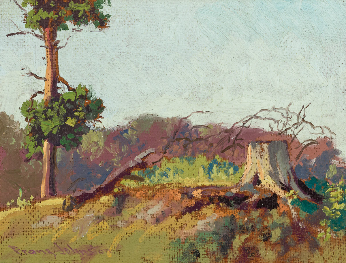 Frank Hans Johnston, Forest Clearing, oil on board