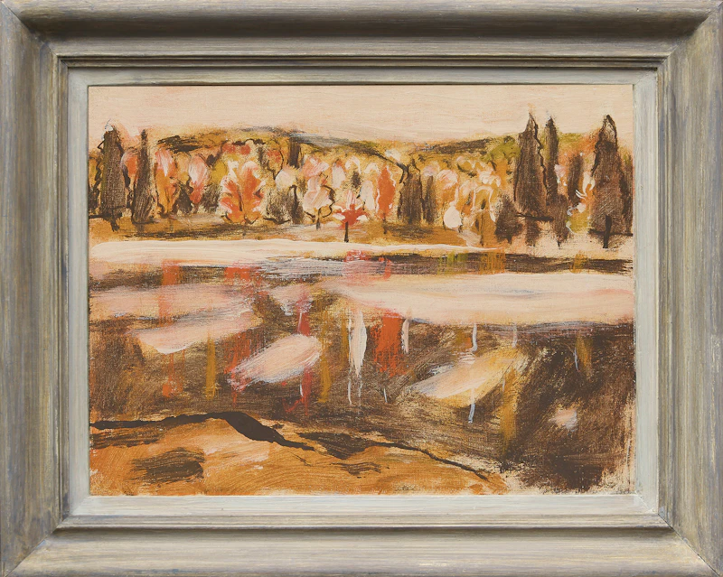 David Brown Milne, Rain on the River (Morning on the River), oil on canvas, 1945 - view 2