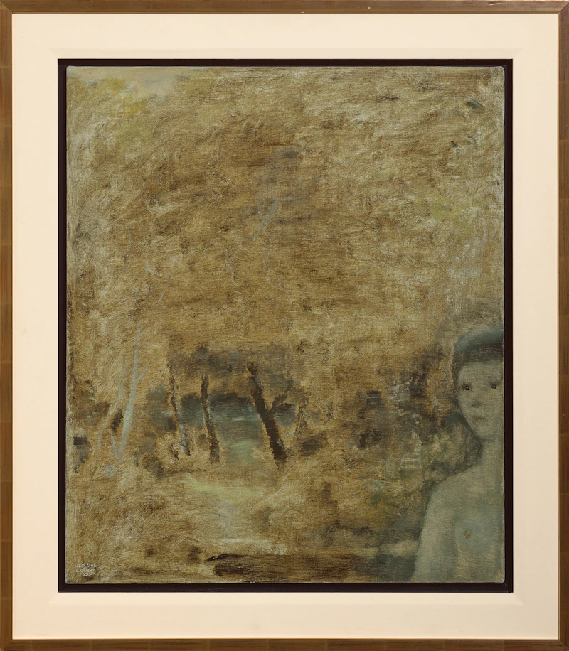 Jean Paul Lemieux, Jeune fille en forêt, oil on canvas, 1963 - view 2
