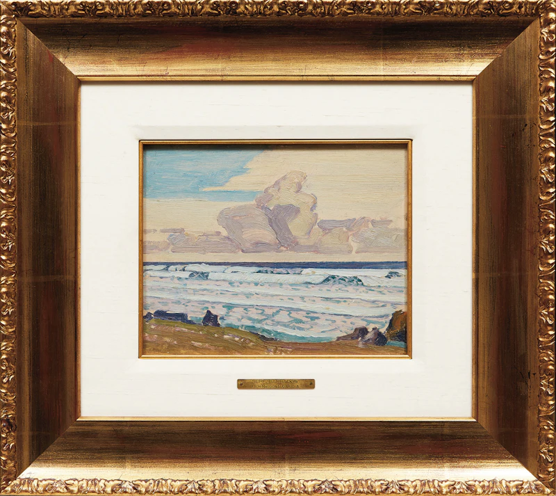James Edward Hervey MacDonald, Surf, Barbados, B.W.I. , oil on board, circa 1932 - view 2