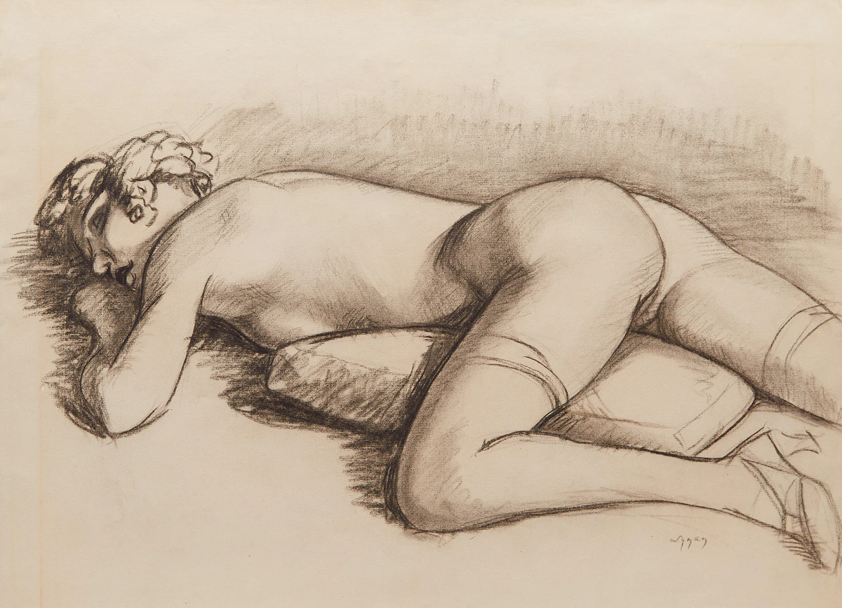 John Goodwin Lyman, Nude (circa 1928), charcoal on paper, circa 1928