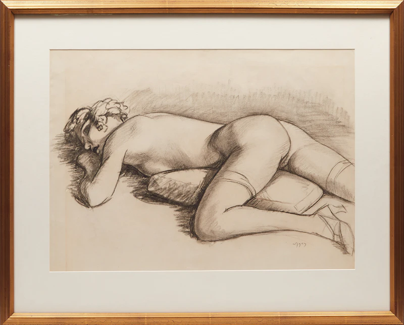 John Goodwin Lyman, Nude (circa 1928), charcoal on paper, circa 1928 - view 2