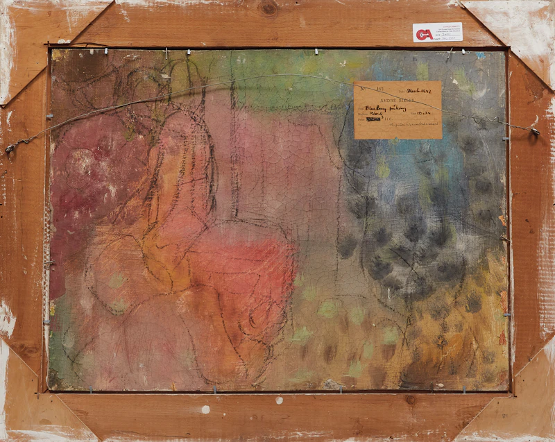 André Charles Biéler, Blueberry Picking , mixed media on panel, 1947 - view 3