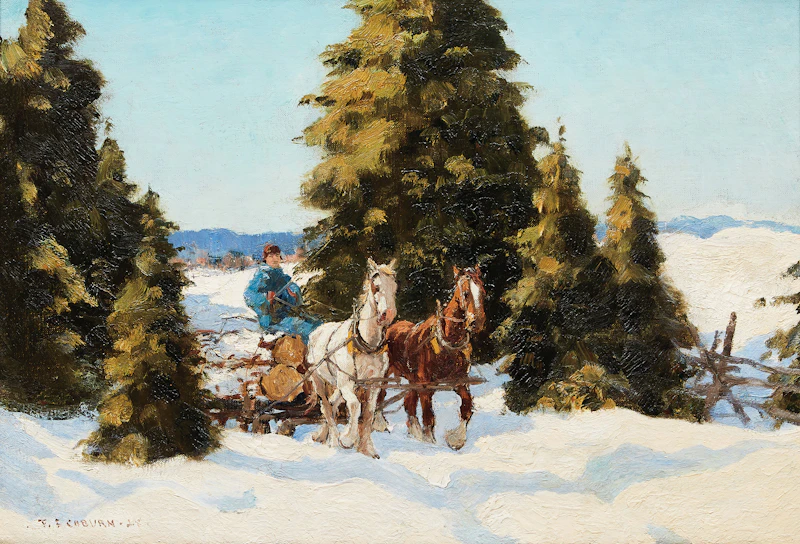 Frederick Simpson Coburn, The Logging Trail , oil on canvas