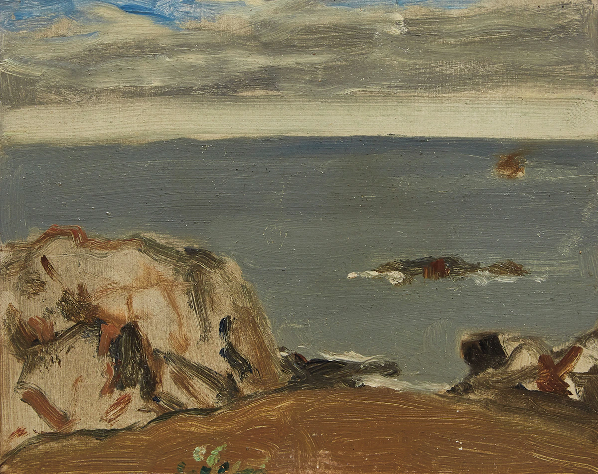 James Wilson Morrice, Coast, Brittany, oil on board
