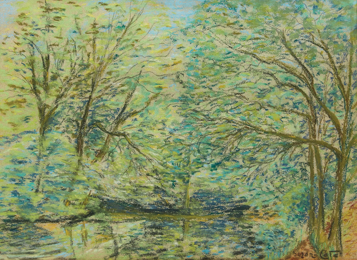 Marc-Aurèle de Foy Suzor-Coté, Spring Trees on the Yamaska, pastel