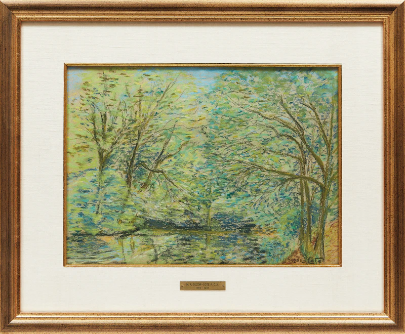Marc-Aurèle de Foy Suzor-Coté, Spring Trees on the Yamaska, pastel - view 2