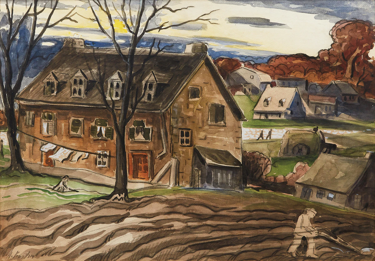 Marc-Aurèle Fortin, Sainte-Rose (circa 1928), laid on card, circa 1928