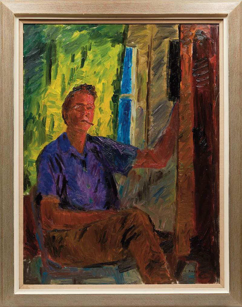 William Goodridge Roberts, Self Portrait, oil on board - view 2