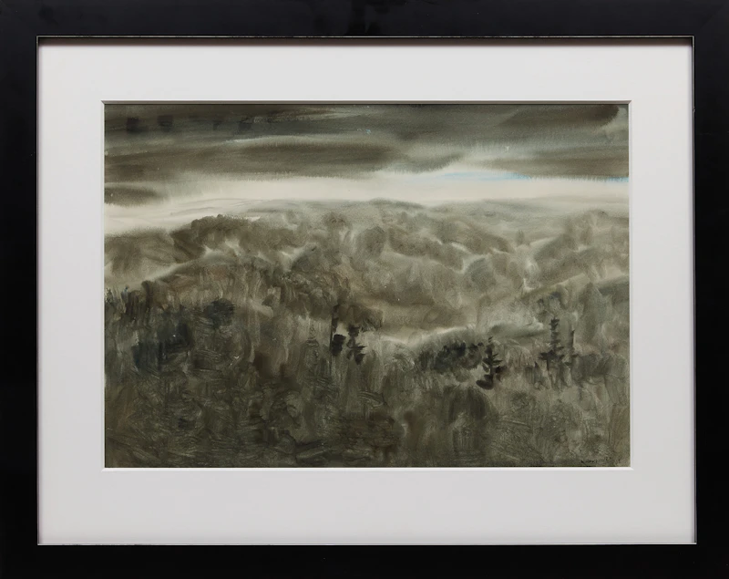 Kazuo Nakamura, Darkening Clouds, watercolour, 1958 - view 2