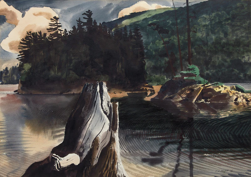 Charles Fraser Comfort, Davies Island, Cedar Lake, Algonquin Park, watercolour