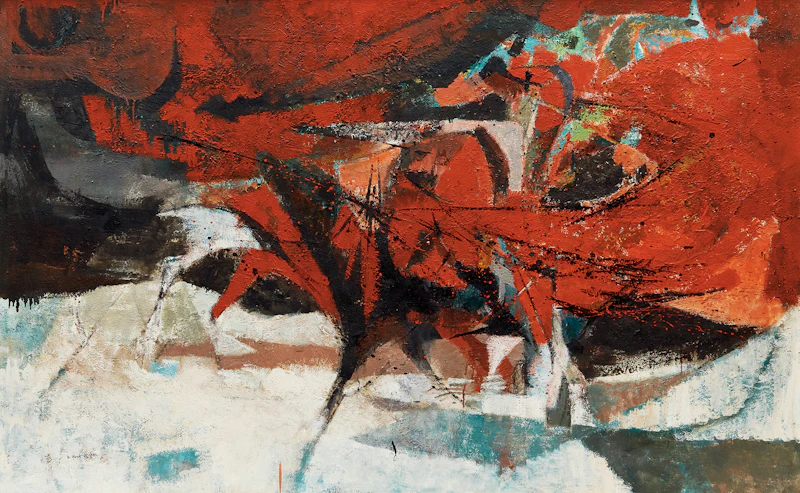 Ronald York Wilson, The Bull Fight, mixed media on board