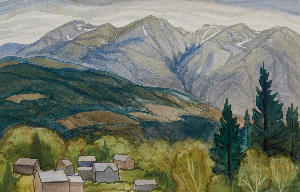 Doris Jean McCarthy, From Whistler Parking Lot, watercolour, 1997