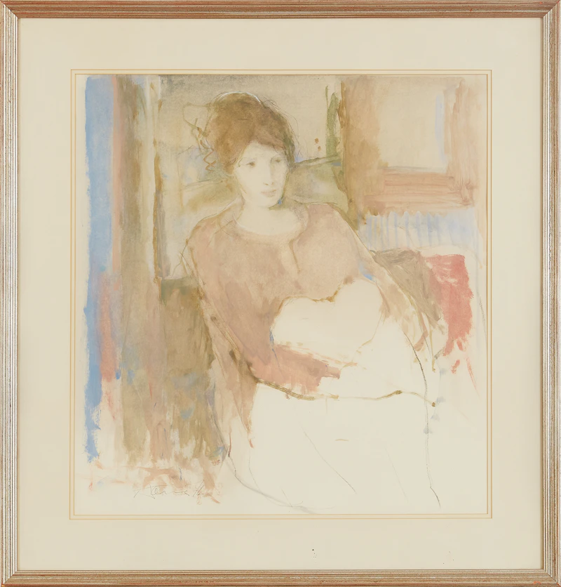 Peter Alfred Harris, Seated Woman, pastel on paper, 1976 - view 2
