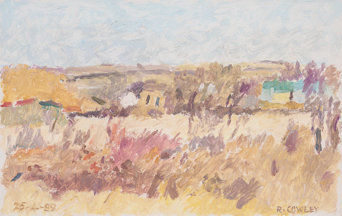 Reta Madeline Cowley, April Evening, oil on board, 1989