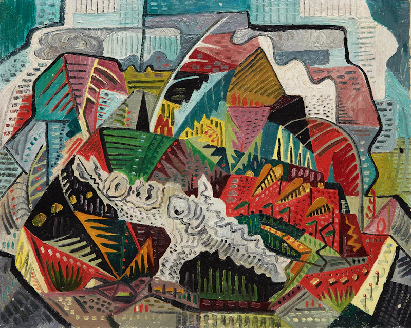 William John Bertram Newcombe, Space and Substance, oil on canvas board