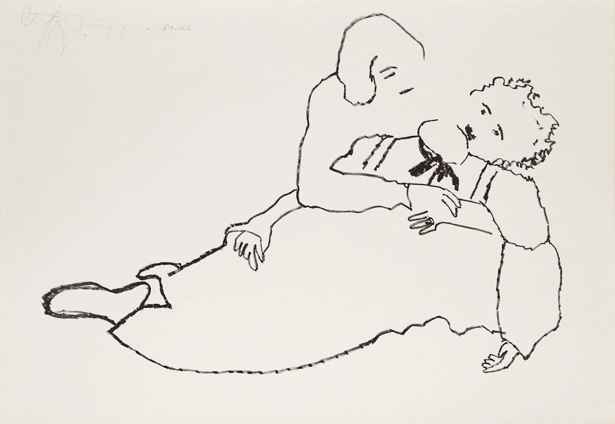 Harold Barling Town, Charlie Chaplin and Edna Purviance, lithograph, 1970