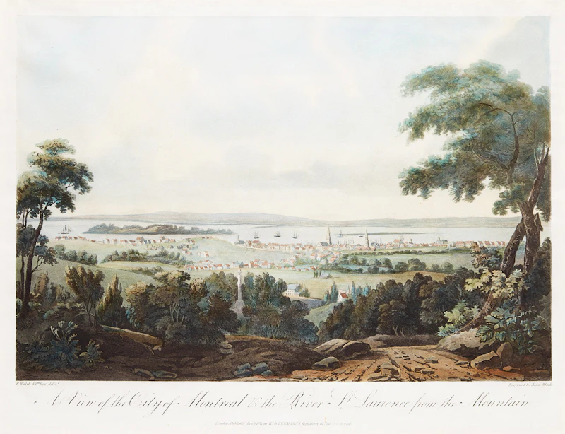 After Edward Walsh, A View of the City of Montreal , mounted to card, 1811 - view 2