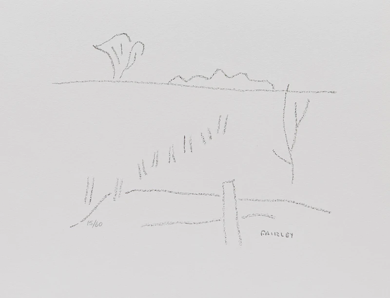 Barker Fairley, Trees and Line of a Fence Post; House and Barn, two lithographs, circa 1980  - view 2