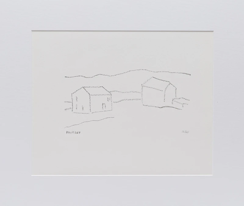 Barker Fairley, Trees and Line of a Fence Post; House and Barn, two lithographs, circa 1980  - view 4