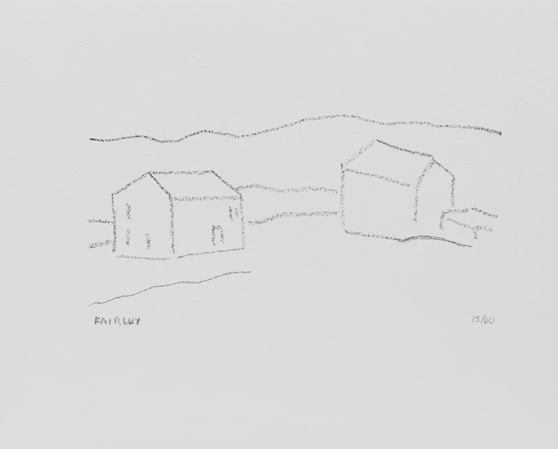 Barker Fairley, Trees and Line of a Fence Post; House and Barn, two lithographs, circa 1980  - view 5